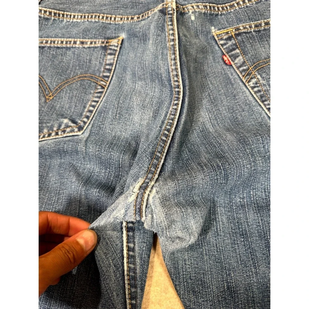 Levis 501 Straight Fit Jeans Men 36x34 Blue Denim Dark Wash Mid Rise Button Fly